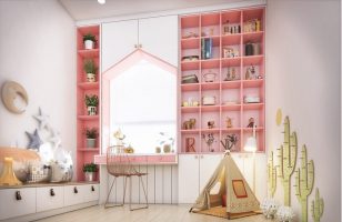 Phòng ngủ bé gái màu hồng dễ thương và hiện đại- Xu hướng mới năm 2020
